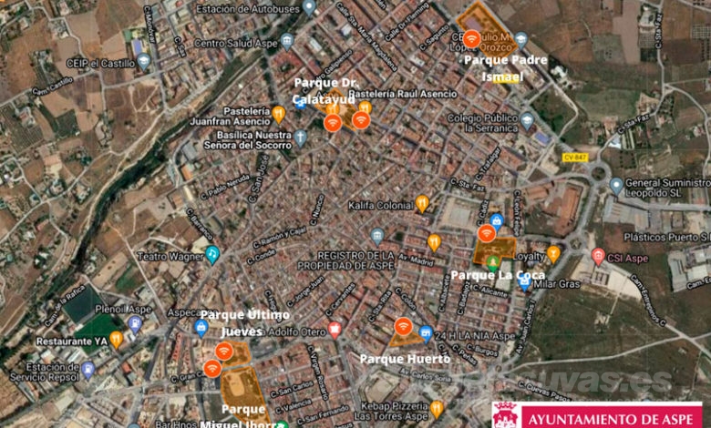 Wifi gratis en 6 parques aspenses